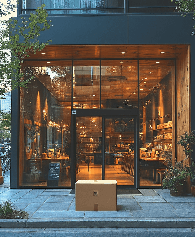A box sitting outside a business